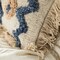 Deerlux 16" Handwoven Cotton & Silk Throw Pillow Cover with Embossed Zig Zag with Filler, Blue & Beige QI004299.ZZ.K - alternate 3
